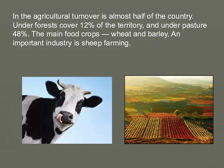 In the agricultural turnover is almost half of the country.