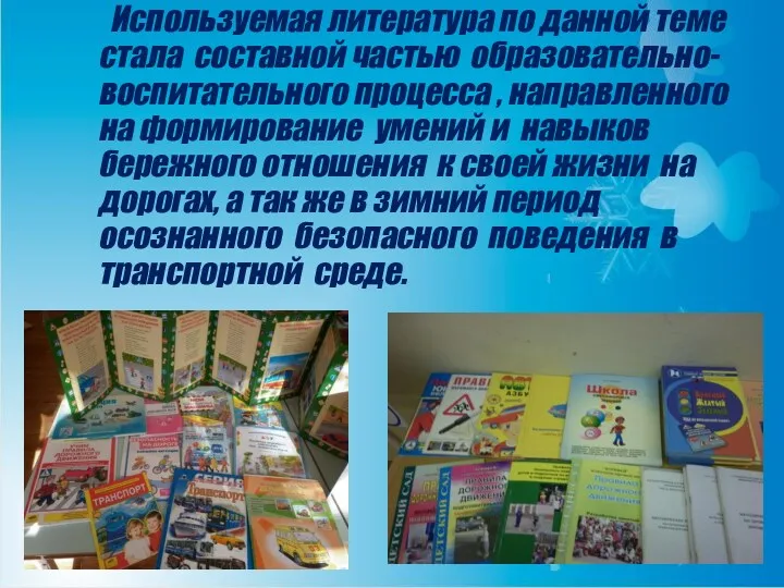 Используемая литература по данной теме стала составной частью образовательно-воспитательного процесса