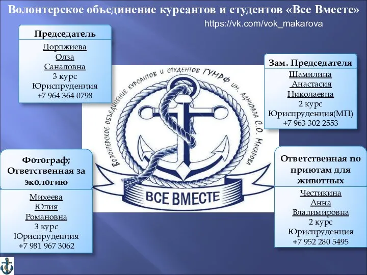 Председатель Дорджиева Олза Саналовна 3 курс Юриспруденция +7 964 364