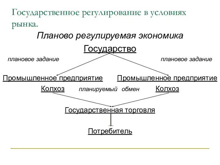 Государственное регулирование в условиях рынка. Планово регулируемая экономика Государство плановое