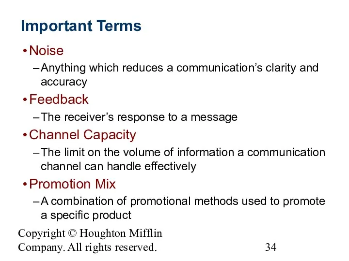 Copyright © Houghton Mifflin Company. All rights reserved. Important Terms