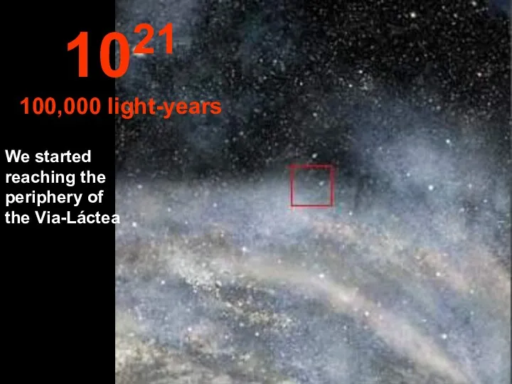 We started reaching the periphery of the Via-Láctea 1021 100,000 light-years