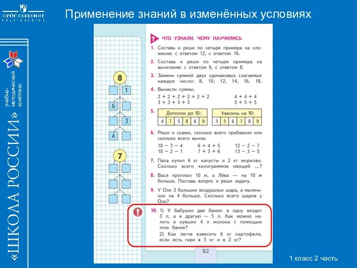 Применение знаний в изменённых условиях 1 класс 2 часть