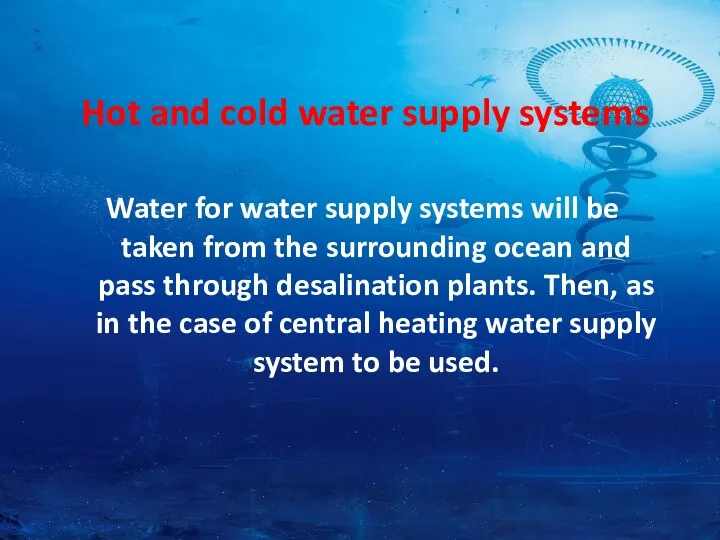 Hot and cold water supply systems Water for water supply