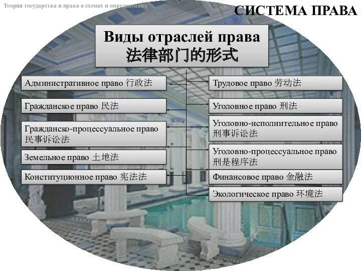 СИСТЕМА ПРАВА Теория государства и права в схемах и определениях Виды отраслей права