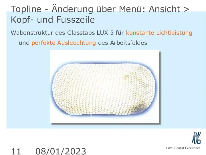 08/01/2023 Topline - Änderung über Menü: Ansicht > Kopf- und