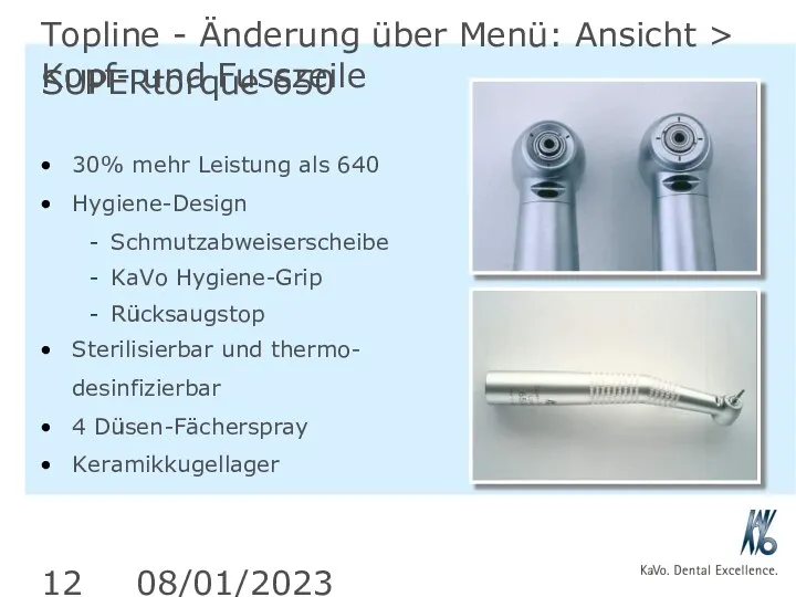 08/01/2023 Topline - Änderung über Menü: Ansicht > Kopf- und