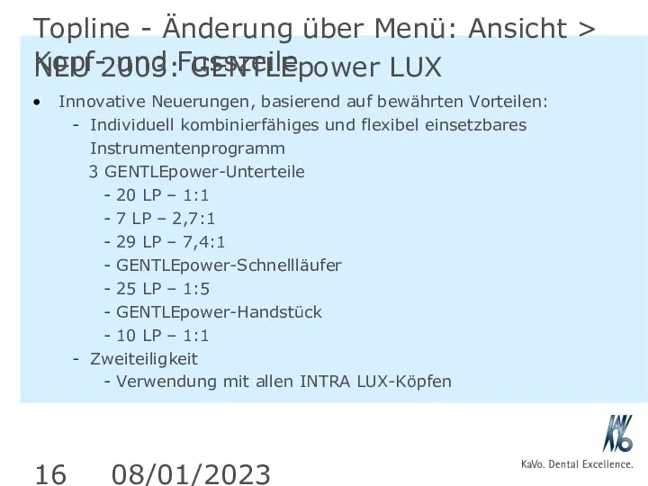 08/01/2023 Topline - Änderung über Menü: Ansicht > Kopf- und