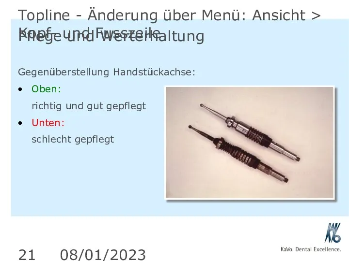 08/01/2023 Topline - Änderung über Menü: Ansicht > Kopf- und