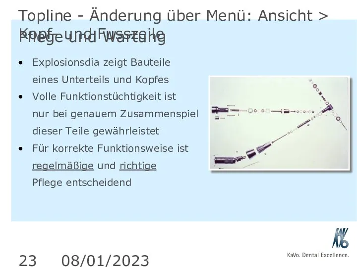 08/01/2023 Topline - Änderung über Menü: Ansicht > Kopf- und