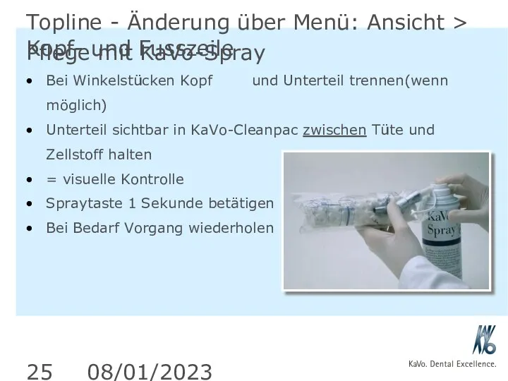 08/01/2023 Topline - Änderung über Menü: Ansicht > Kopf- und