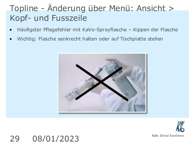 08/01/2023 Topline - Änderung über Menü: Ansicht > Kopf- und