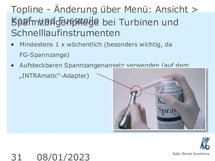 08/01/2023 Topline - Änderung über Menü: Ansicht > Kopf- und