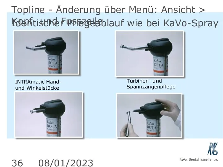 08/01/2023 Topline - Änderung über Menü: Ansicht > Kopf- und