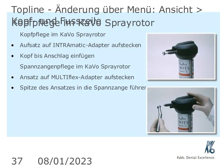 08/01/2023 Topline - Änderung über Menü: Ansicht > Kopf- und