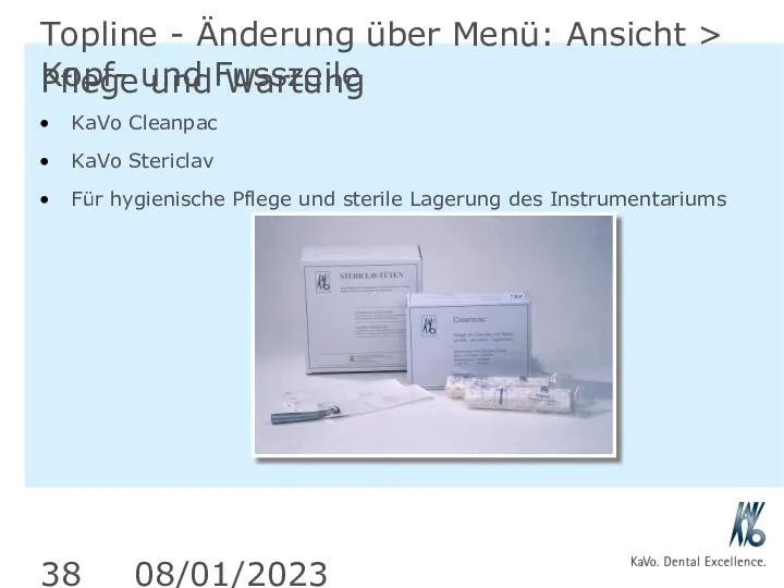 08/01/2023 Topline - Änderung über Menü: Ansicht > Kopf- und