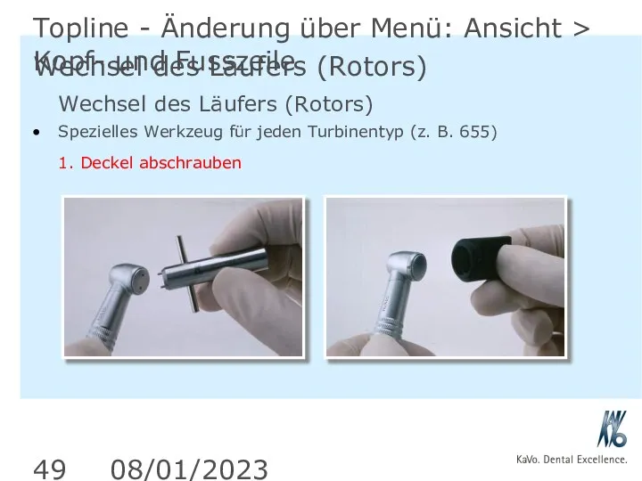 08/01/2023 Topline - Änderung über Menü: Ansicht > Kopf- und