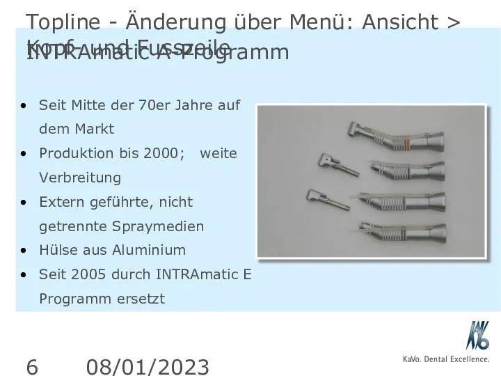 08/01/2023 Topline - Änderung über Menü: Ansicht > Kopf- und