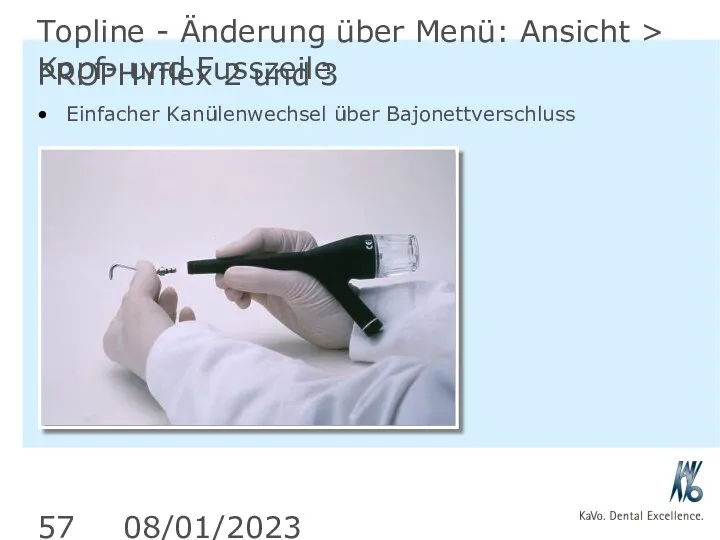 08/01/2023 Topline - Änderung über Menü: Ansicht > Kopf- und