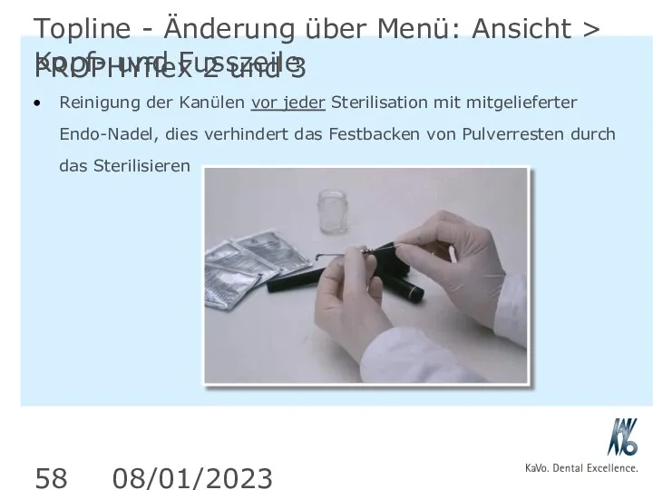 08/01/2023 Topline - Änderung über Menü: Ansicht > Kopf- und