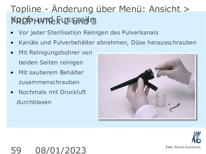 08/01/2023 Topline - Änderung über Menü: Ansicht > Kopf- und