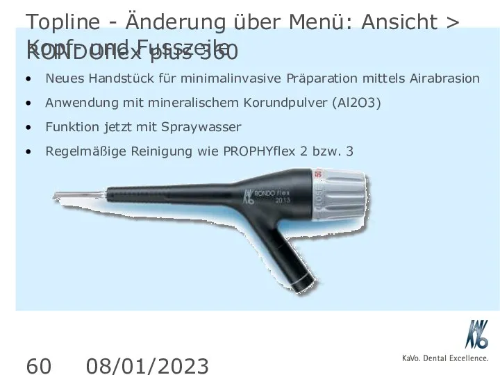 08/01/2023 Topline - Änderung über Menü: Ansicht > Kopf- und