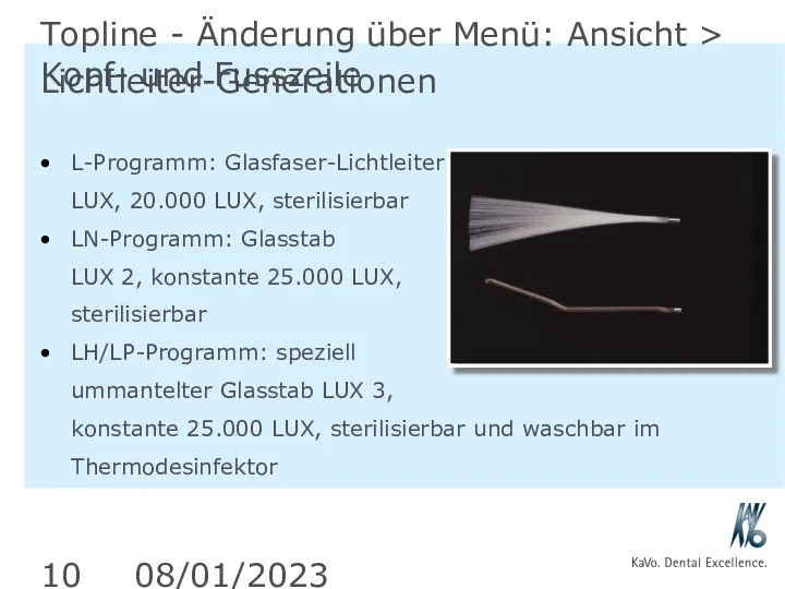 08/01/2023 Topline - Änderung über Menü: Ansicht > Kopf- und