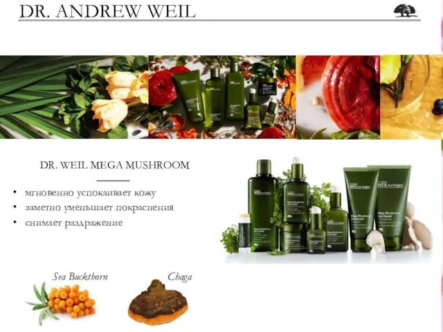 DR. ANDREW WEIL DR. WEIL MEGA MUSHROOM мгновенно успокаивает кожу