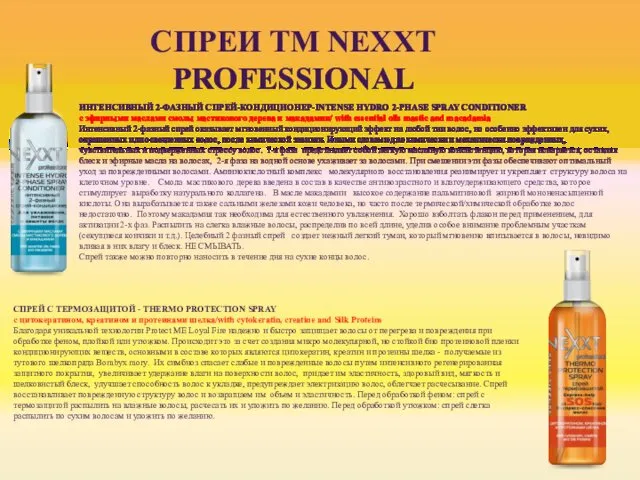 СПРЕИ ТМ NEXXT PROFESSIONAL ИНТЕНСИВНЫЙ 2-ФАЗНЫЙ СПРЕЙ-КОНДИЦИОНЕР-INTENSE HYDRO 2-PHASE SPRAY