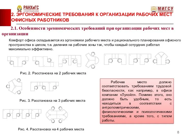 Комфорт офиса складывается из эргономики рабочего места и рационального планирования