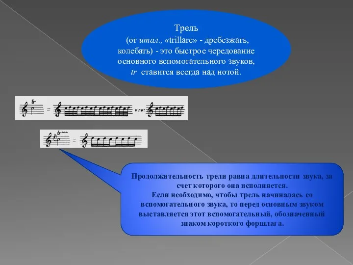 Трель (от итал., «trillare» - дребезжать, колебать) - это быстрое