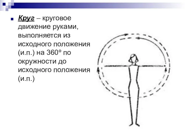 Круг – круговое движение руками, выполняется из исходного положения (и.п.)