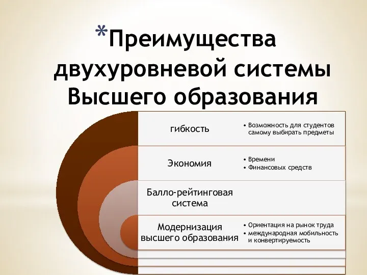 Преимущества двухуровневой системы Высшего образования