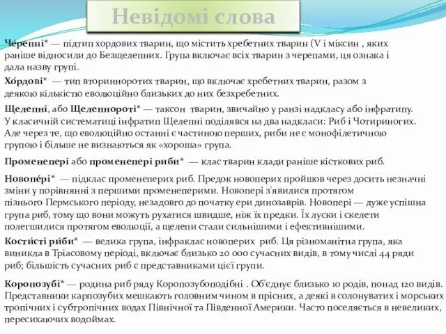 Че́репні* — підтип хордових тварин, що містить хребетних тварин (V