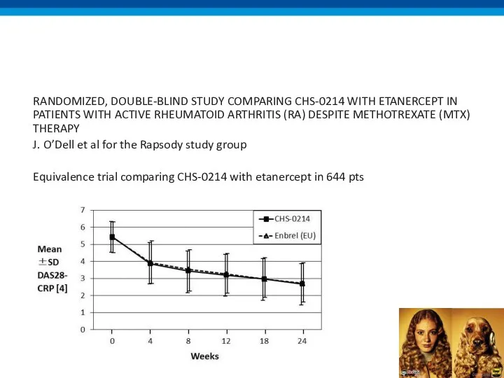 RANDOMIZED, DOUBLE-BLIND STUDY COMPARING CHS-0214 WITH ETANERCEPT IN PATIENTS WITH