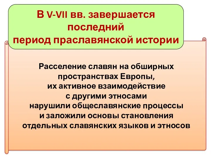 Расселение славян на обширных пространствах Европы, их активное взаимодействие с