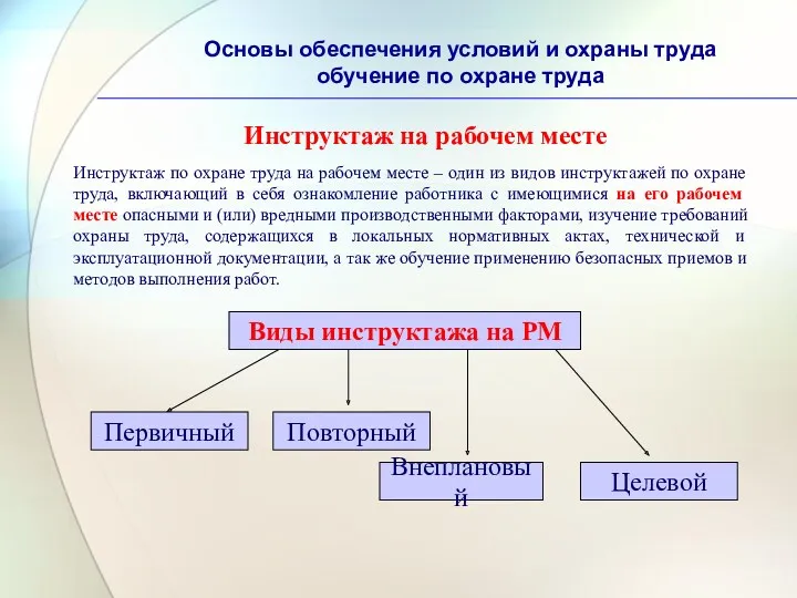 Основы обеспечения условий и охраны труда обучение по охране труда