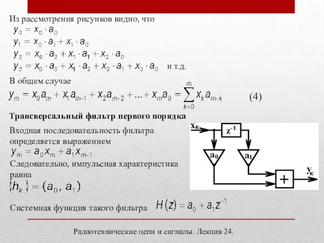 Радиотехнические цепи и сигналы. Лекция 24. Из рассмотрения рисунков видно,