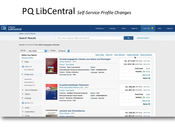 PQ LibCentral Self-Service Profile Changes