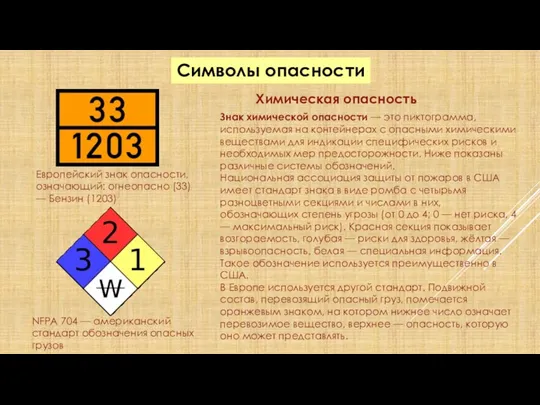 Символы опасности Химическая опасность Знак химической опасности — это пиктограмма,