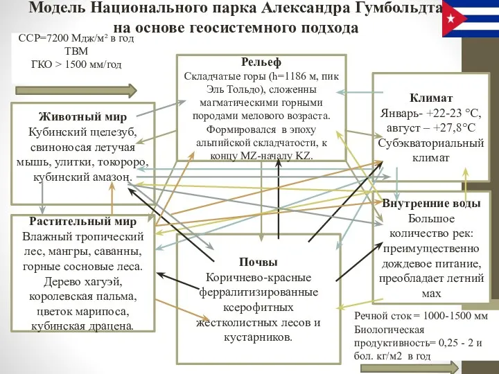 Модель Национального парка Александра Гумбольдта на основе геосистемного подхода Рельеф