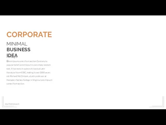 CORPORATE MINIMAL BUSINESS IDEA Analyze Lorem Ipsum comes from section