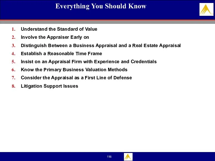 Everything You Should Know Understand the Standard of Value Involve the Appraiser Early