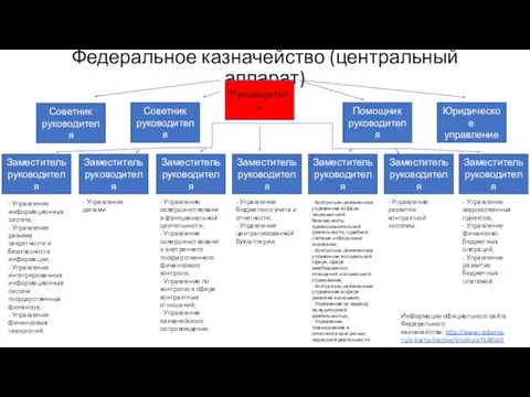 Федеральное казначейство (центральный аппарат) Заместитель руководителя Заместитель руководителя Заместитель руководителя