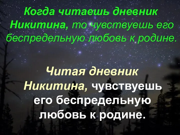 Когда читаешь дневник Никитина, то чувствуешь его беспредельную любовь к