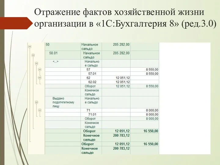 Отражение фактов хозяйственной жизни организации в «1С:Бухгалтерия 8» (ред.3.0)