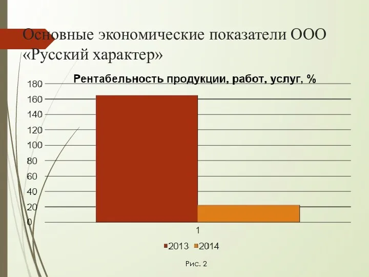 Основные экономические показатели ООО «Русский характер» Рис. 2