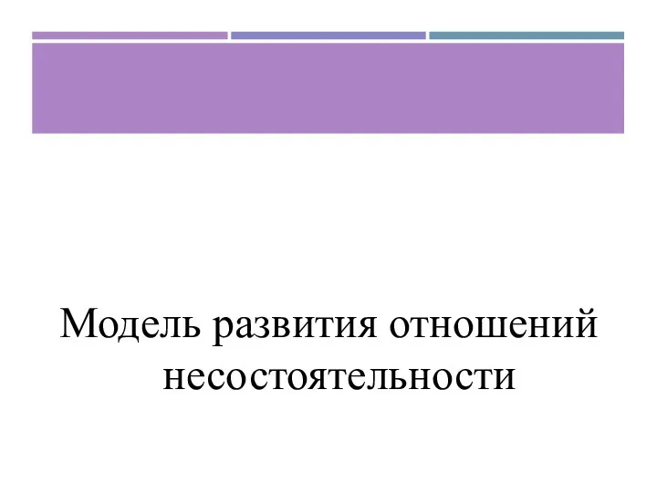 Модель развития отношений несостоятельности