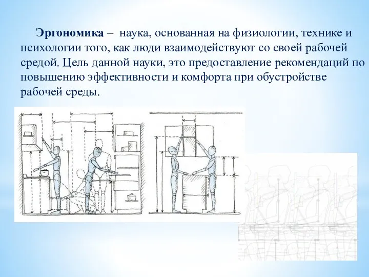 Эргономика – наука, основанная на физиологии, технике и психологии того, как люди взаимодействуют