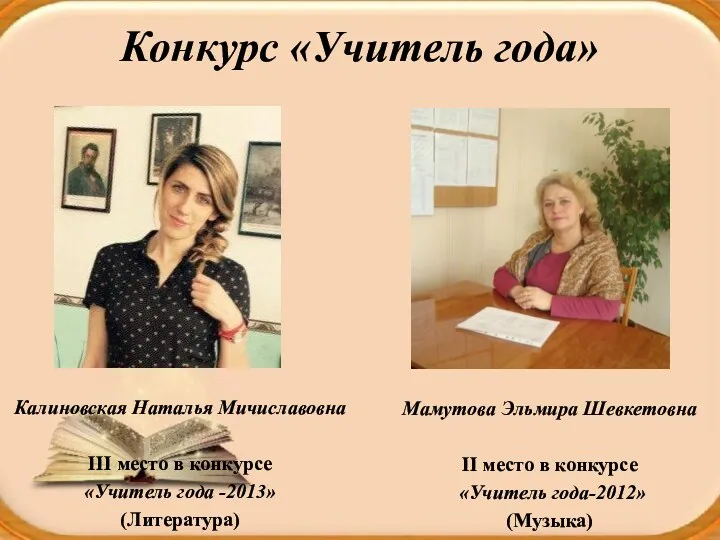 Конкурс «Учитель года» Мамутова Эльмира Шевкетовна II место в конкурсе